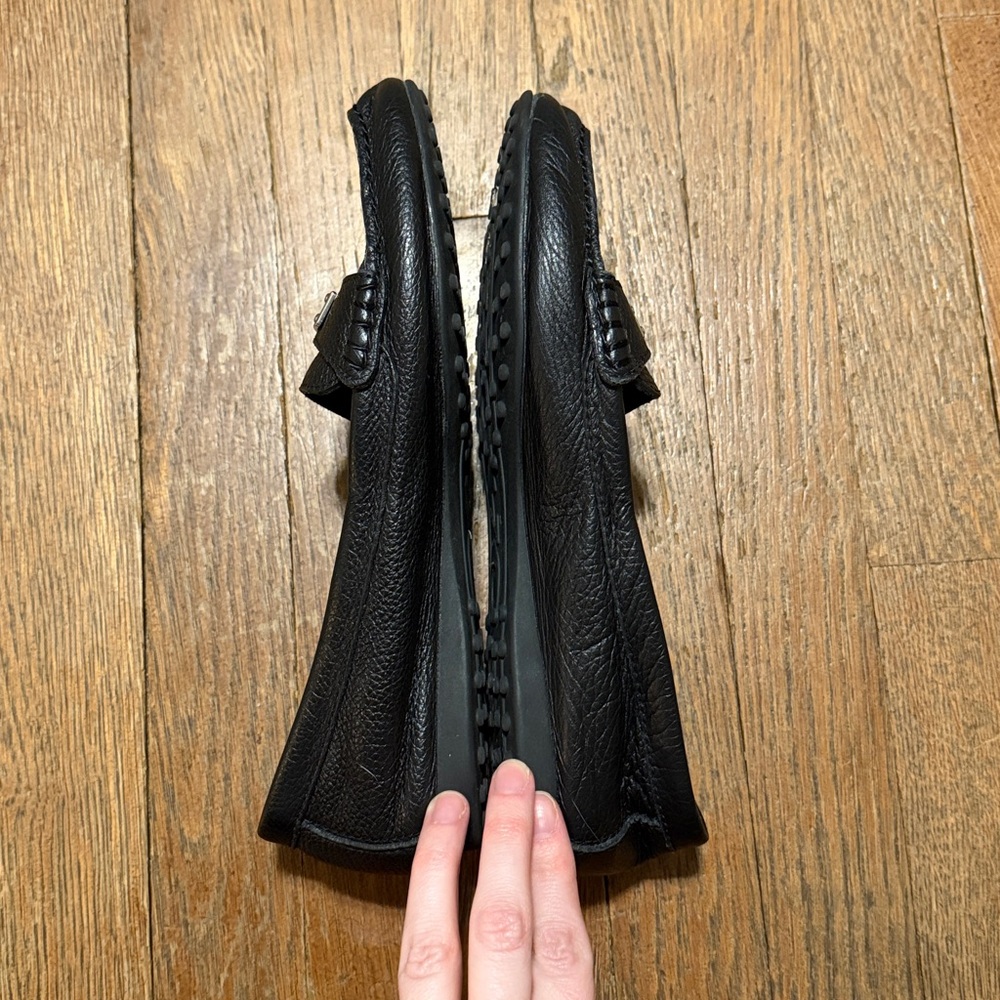 COACH 7-7.5 Fredrica Black Pebble Leather Loafers - Picture 3 of 8